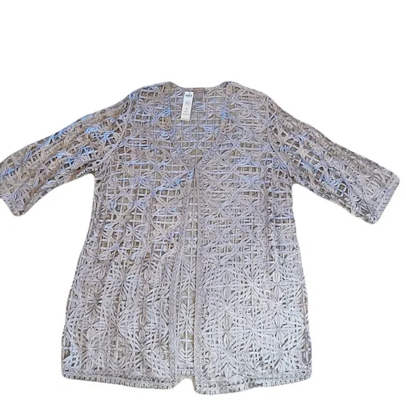 NWT Chico’s Dove Gray Travelers Soutache Jacket Size 3 (16/18) - Picture 4 of 13